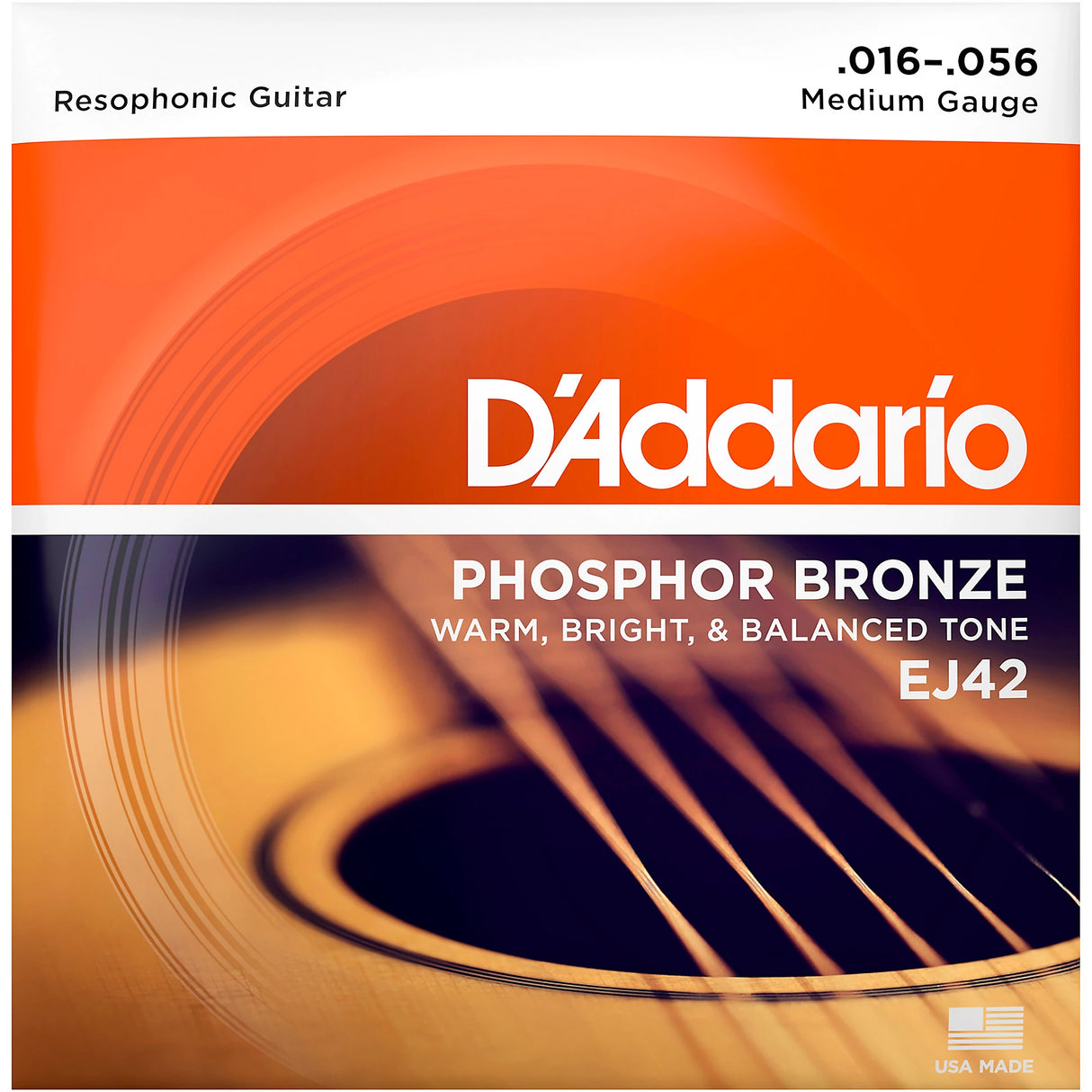 D'Addario Phosphor Bronze Resophonic Medium Gauge Strings - .016-.056