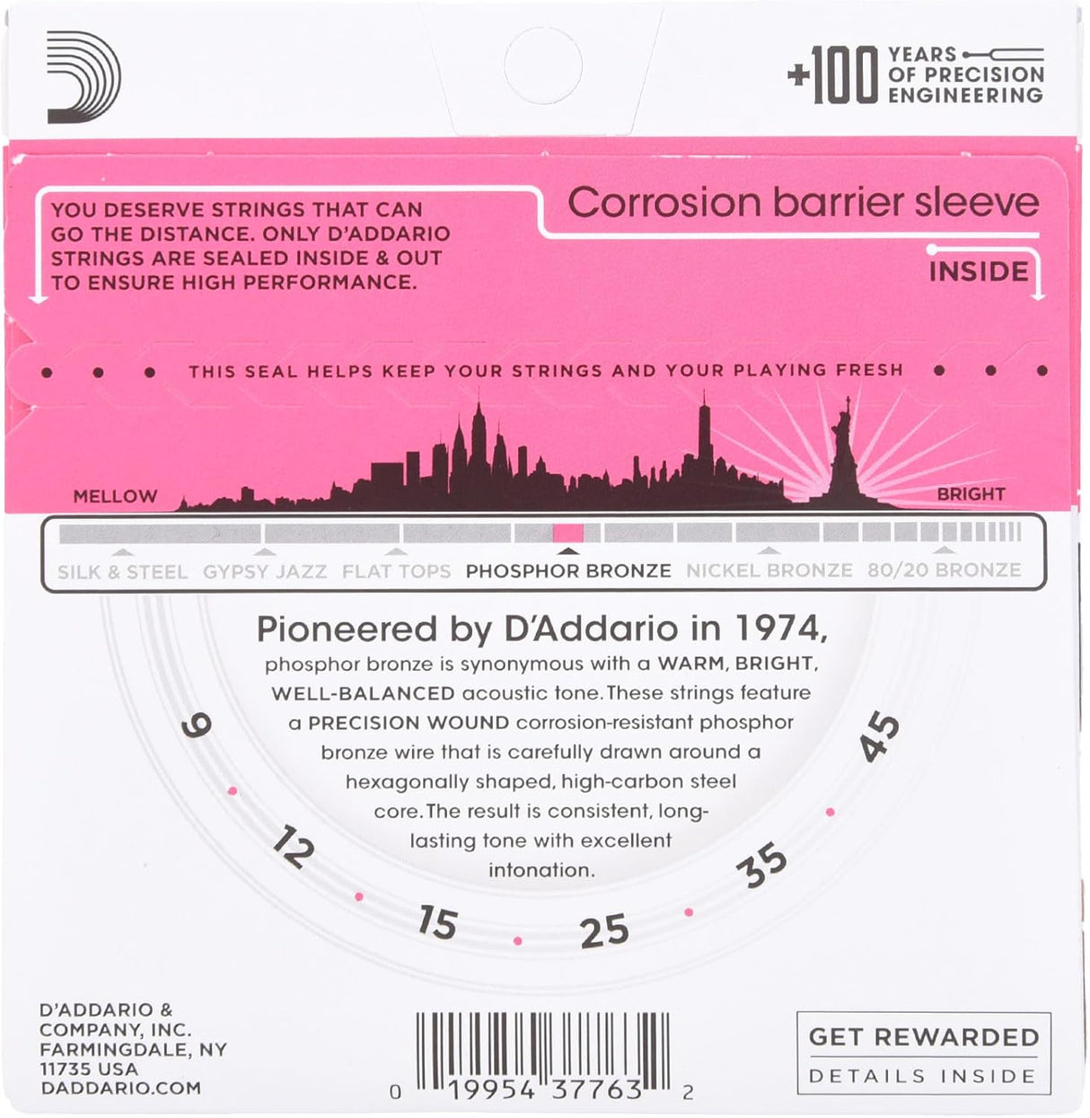 D'Addario EJ23 Phosphor Bronze Super Light Acoustic Strings - .009-.045