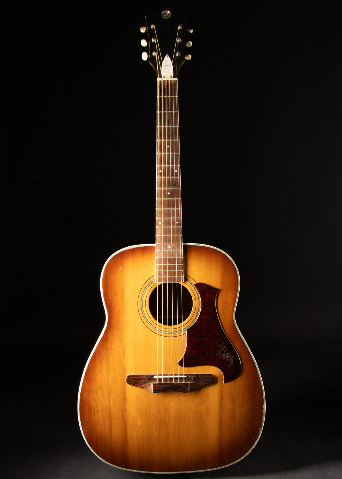 1960s Harmony-made Silvertone 1221 X-Bracing Conversion Sunburst no case