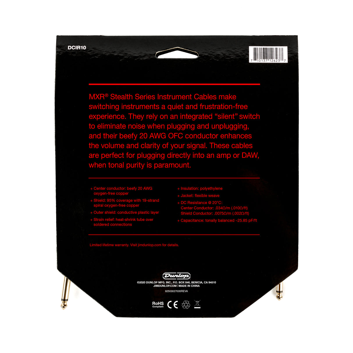 MXR® 10ft Stealth Series Instrument Cable