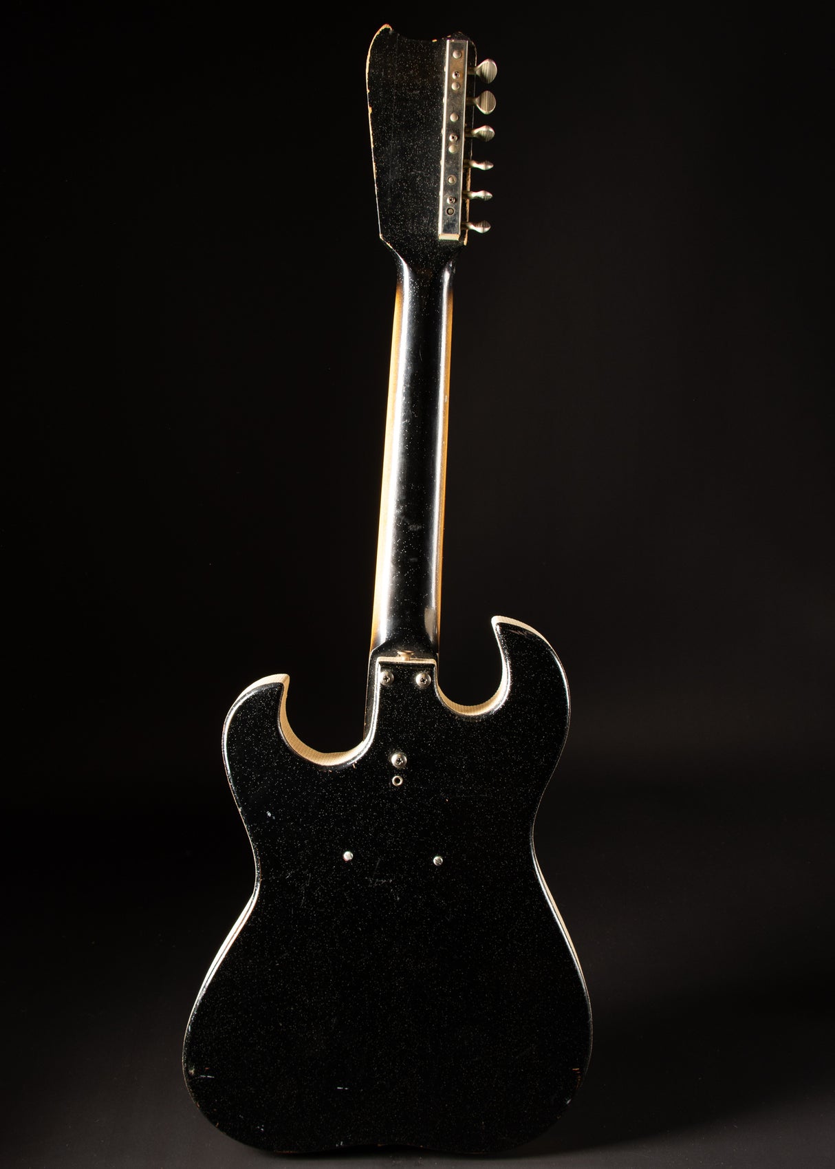 1960s Silvertone 1448 Black Sparkle w/amp case