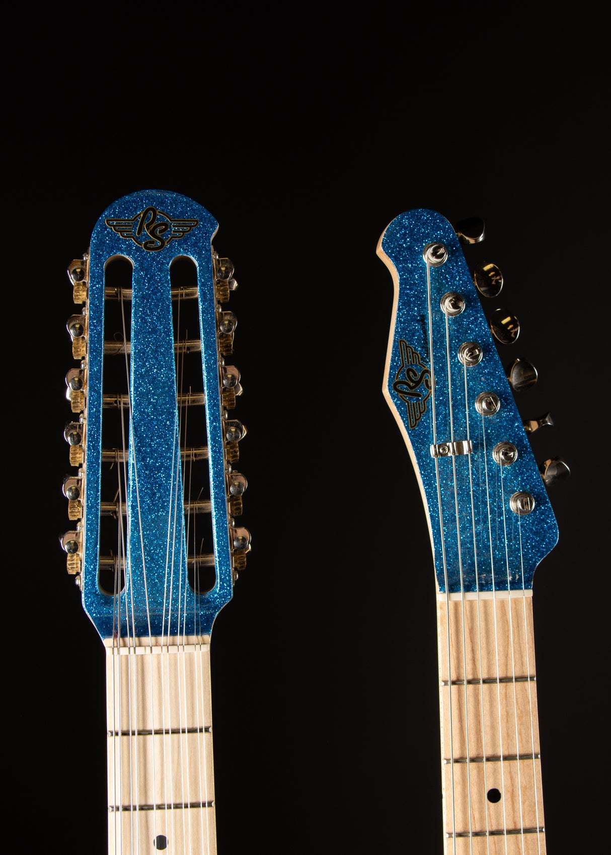 2017 RS Guitar Works Kenny Vaughan Custom Double Neck Sparkle Blue