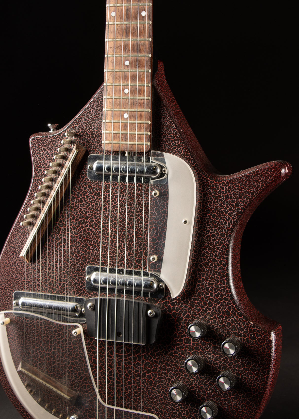 Jerry Jones Sitar Red/Black Crackle