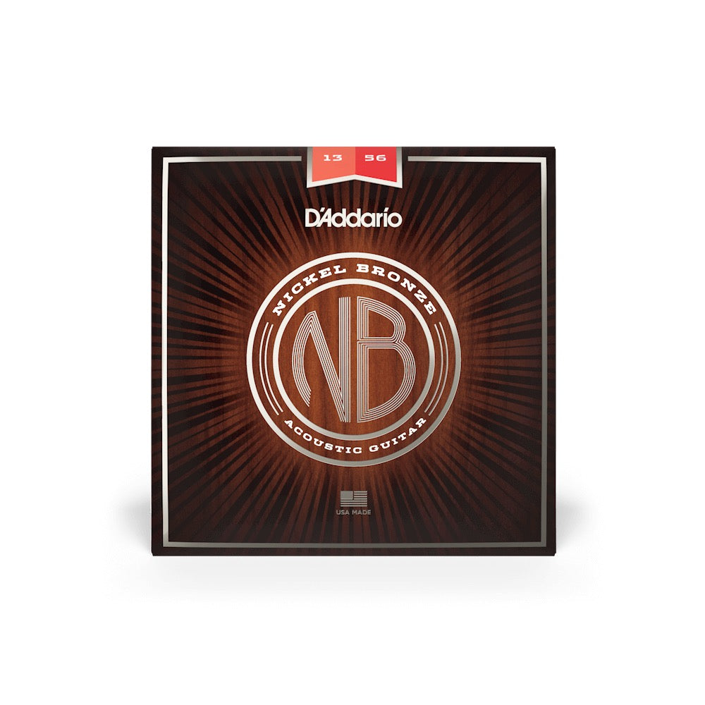 D'Addario NB1356 Nickel Bronze Acoustic Guitar Strings - .013-.056 Medium