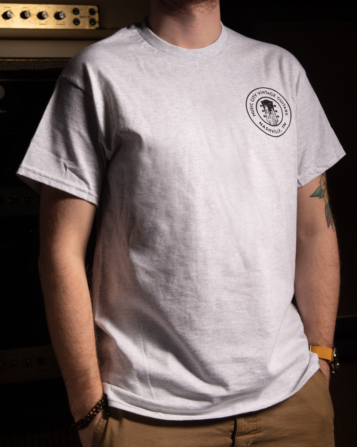 Music City Vintage Guitar City Double Sided T-Shirt