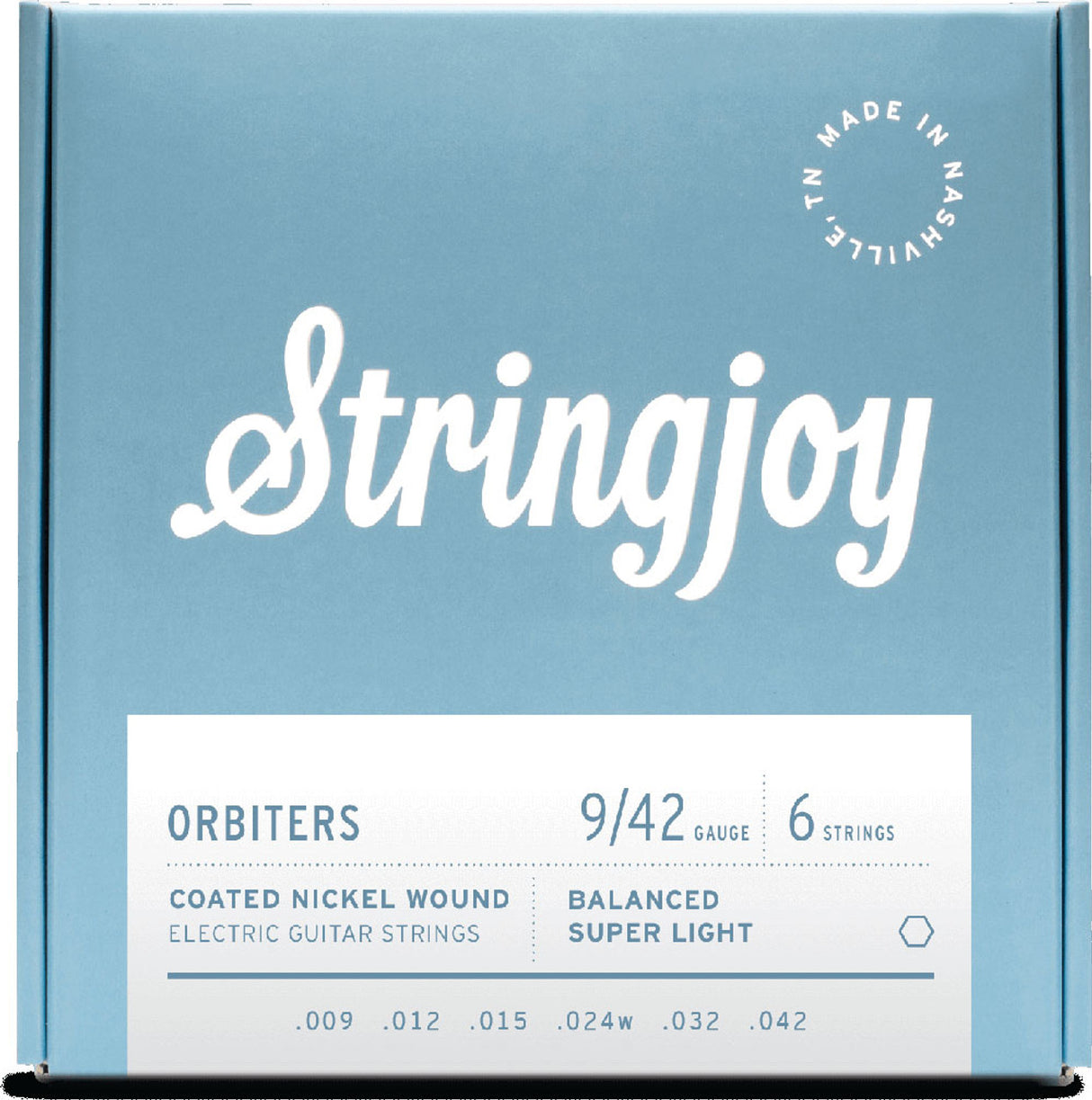 Stringjoy Orbiters Coated Nickel Wound Electric Guitar Strings Balanced Super Light 9-42