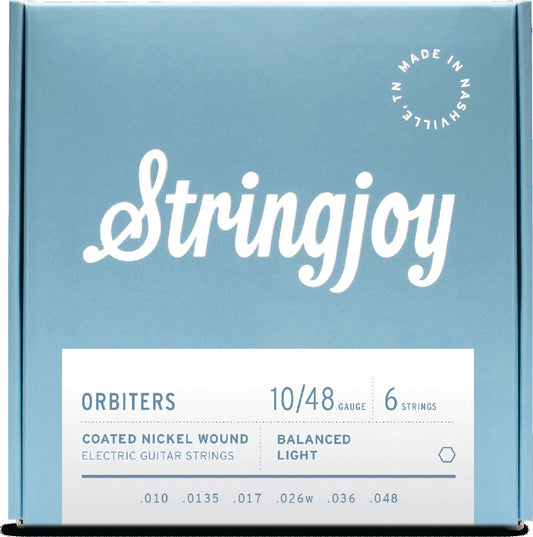 Stringjoy Orbiters Coated Nickel Wound Electric Guitar Strings Balanced Light 10-48