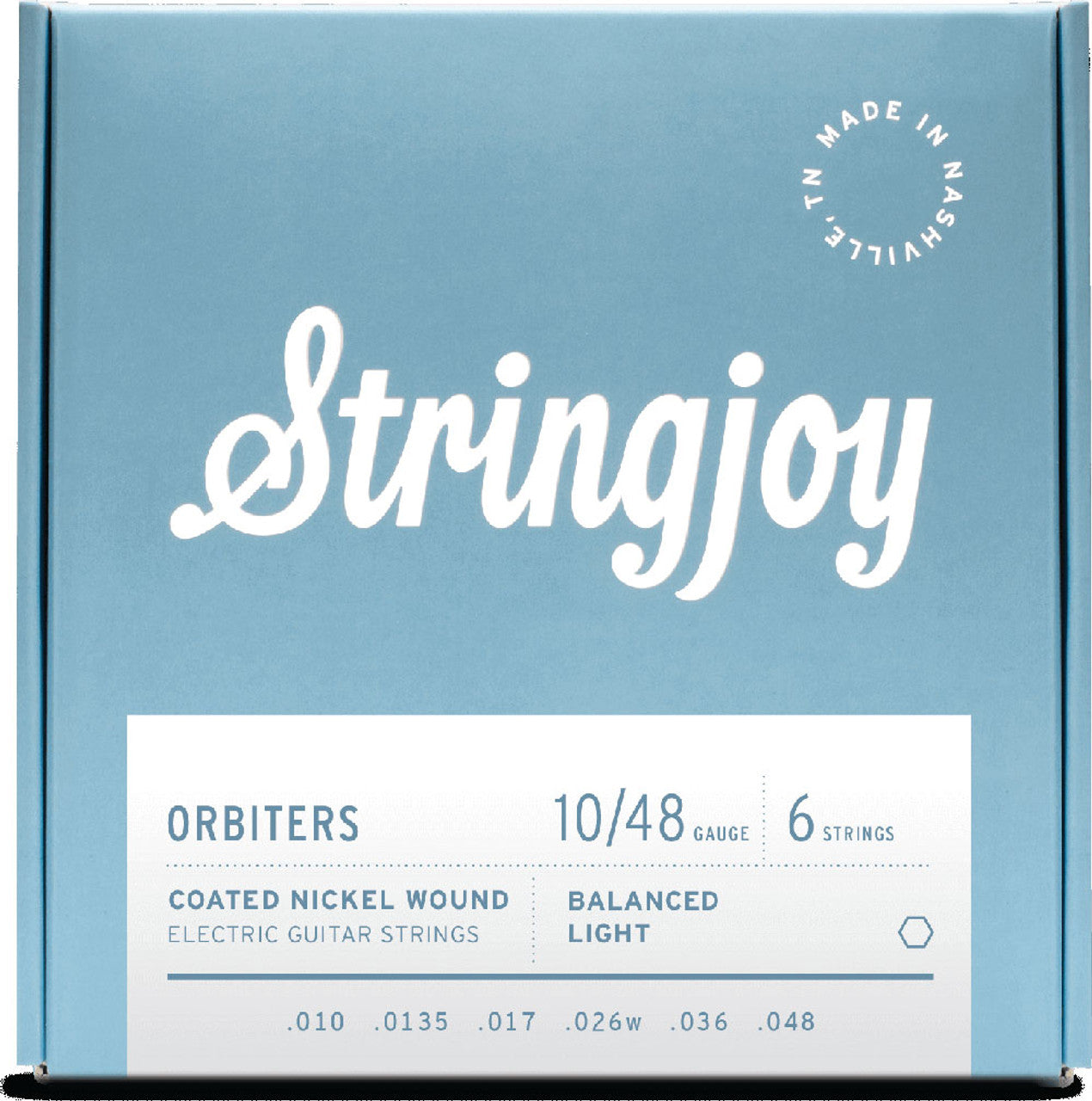 Stringjoy Orbiters Coated Nickel Wound Electric Guitar Strings Balanced Light 10-48