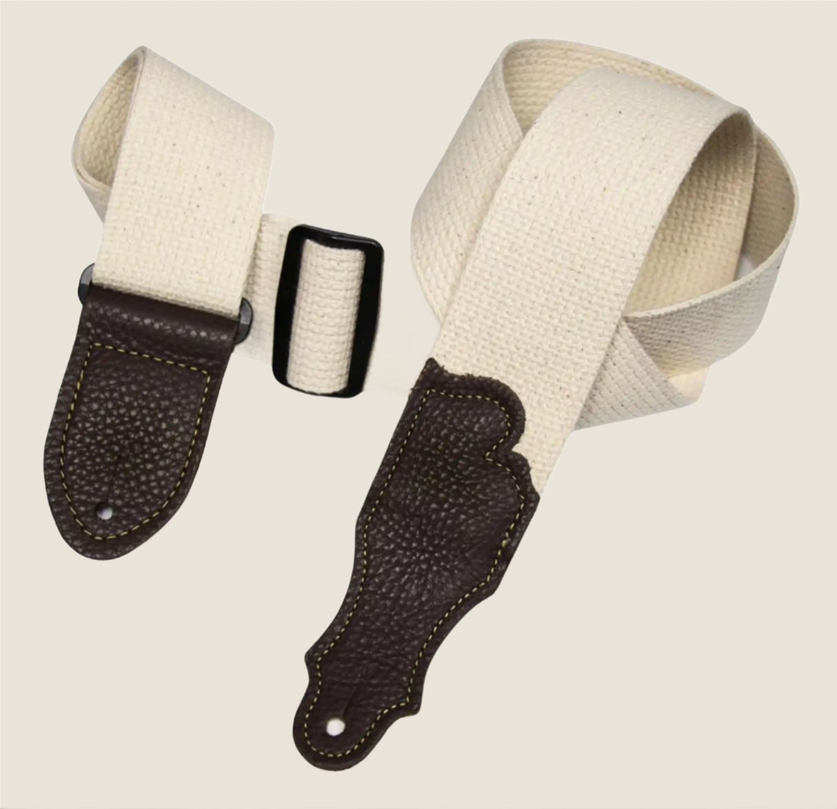 Franklin 2'' Natural Cotton / Chocolate End Tab Strap