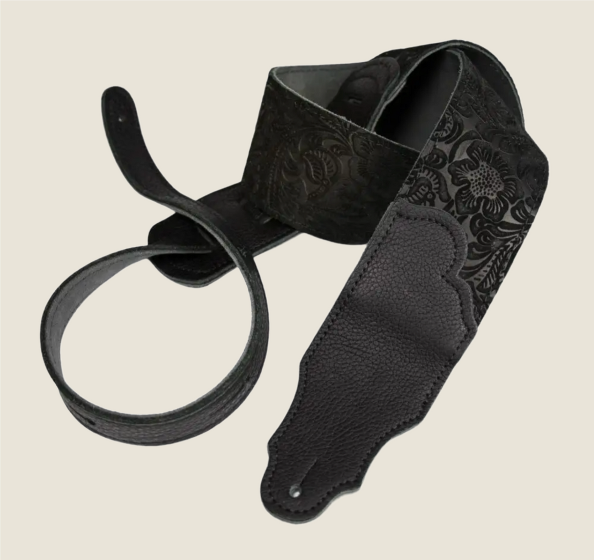 Franklin 2.5" Embossed Suede Guitar Strap Black