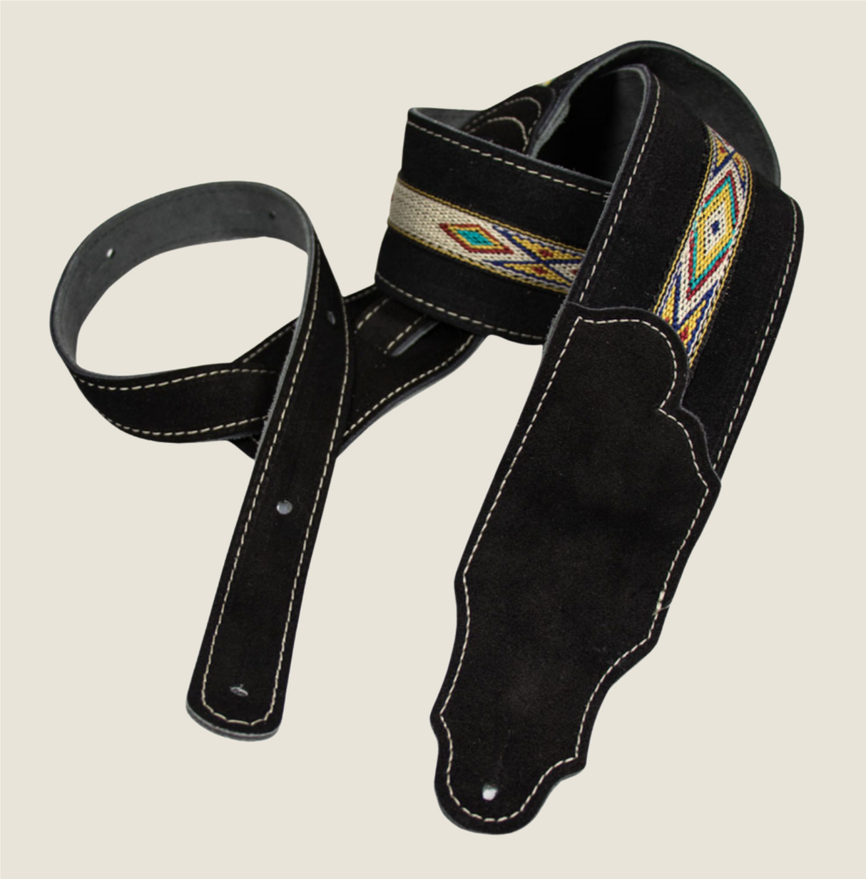 Franklin 2.5" Southwest Suede Guitar Strap Black