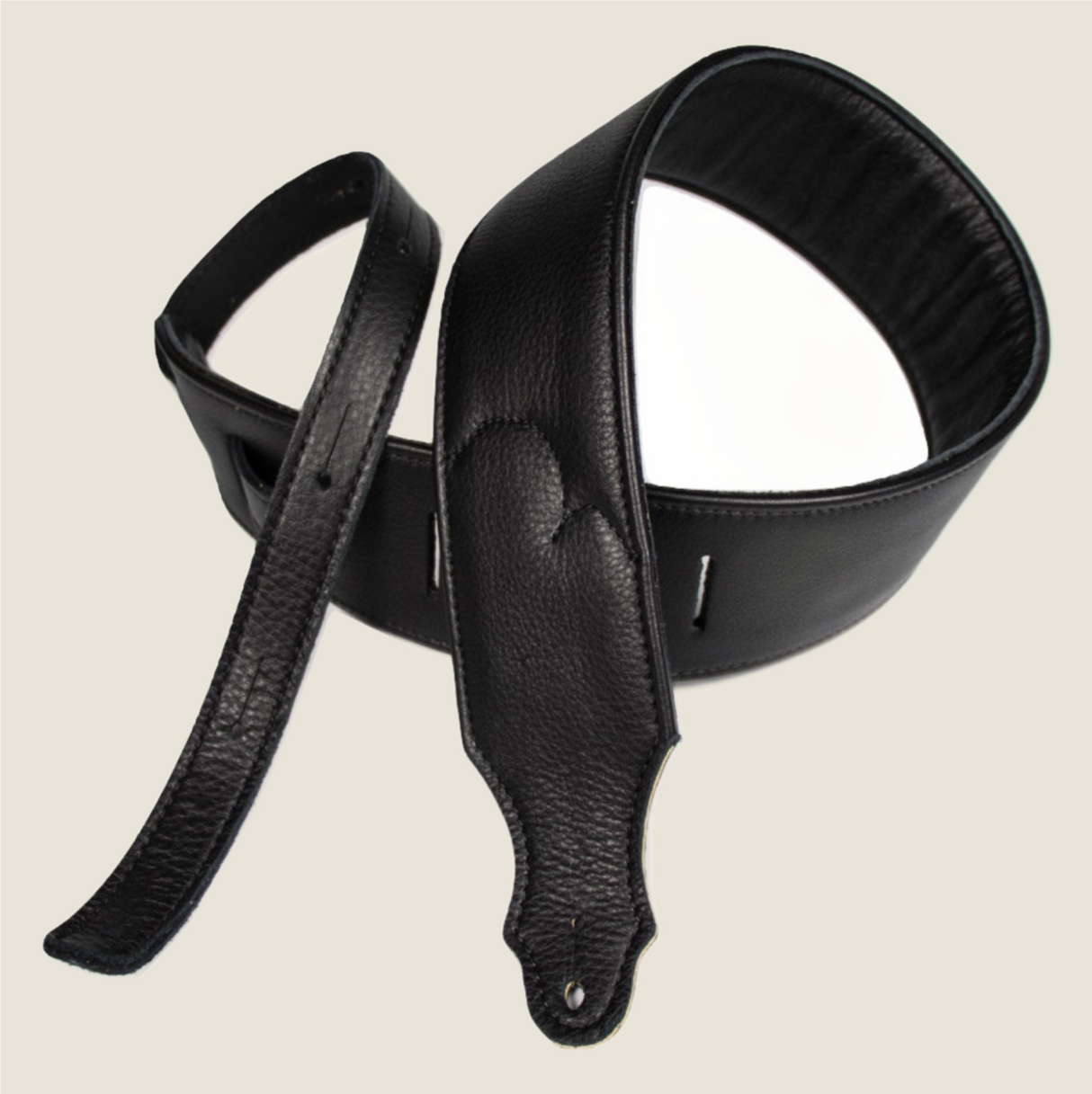 Franklin 2.5" Padded Glove Leather Guitar Strap Black