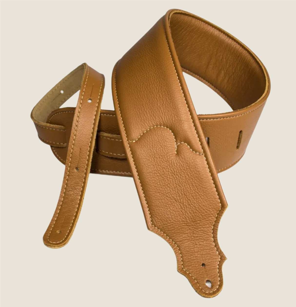 Franklin 3" Padded Glove Leather Guitar Strap Caramel