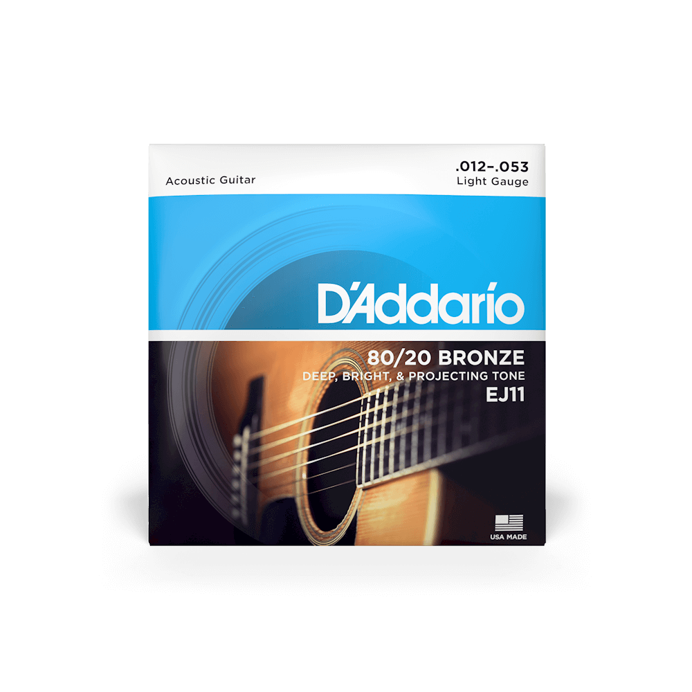 D'Addario EJ11 80/20 Bronze Acoustic Guitar Strings - .012-.053 Light