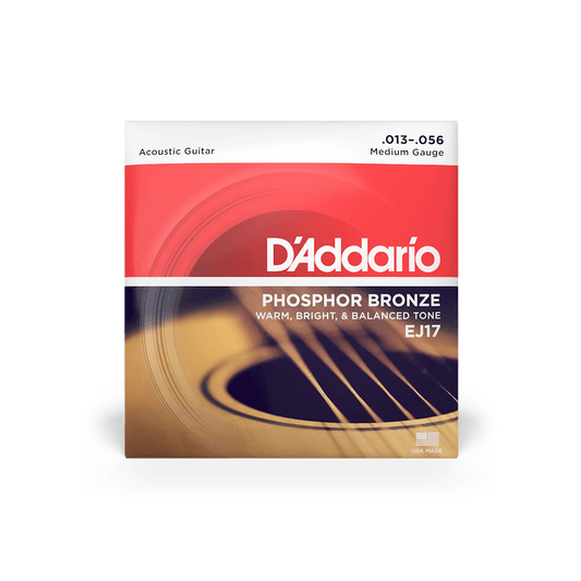 D'Addario EJ17 Phosphor Bronze Acoustic Guitar Strings - .013-.056 Medium
