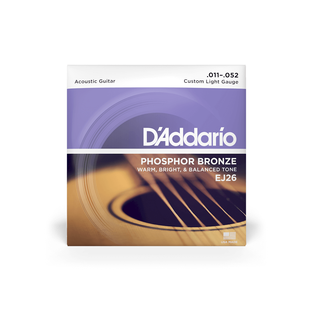 D'Addario EJ26 Phosphor Bronze Acoustic Guitar Strings - .011-.052 Custom Light