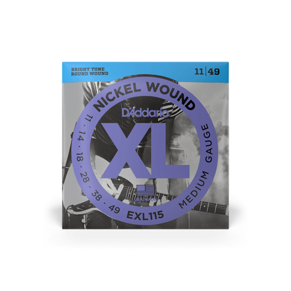 D'Addario EXL115 XL Nickel Wound Electric Guitar Strings - .011-.049 Medium
