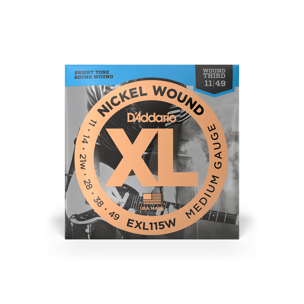 D'Addario EXL115W Wound 3rd Electric Guitar Strings - .011-.049