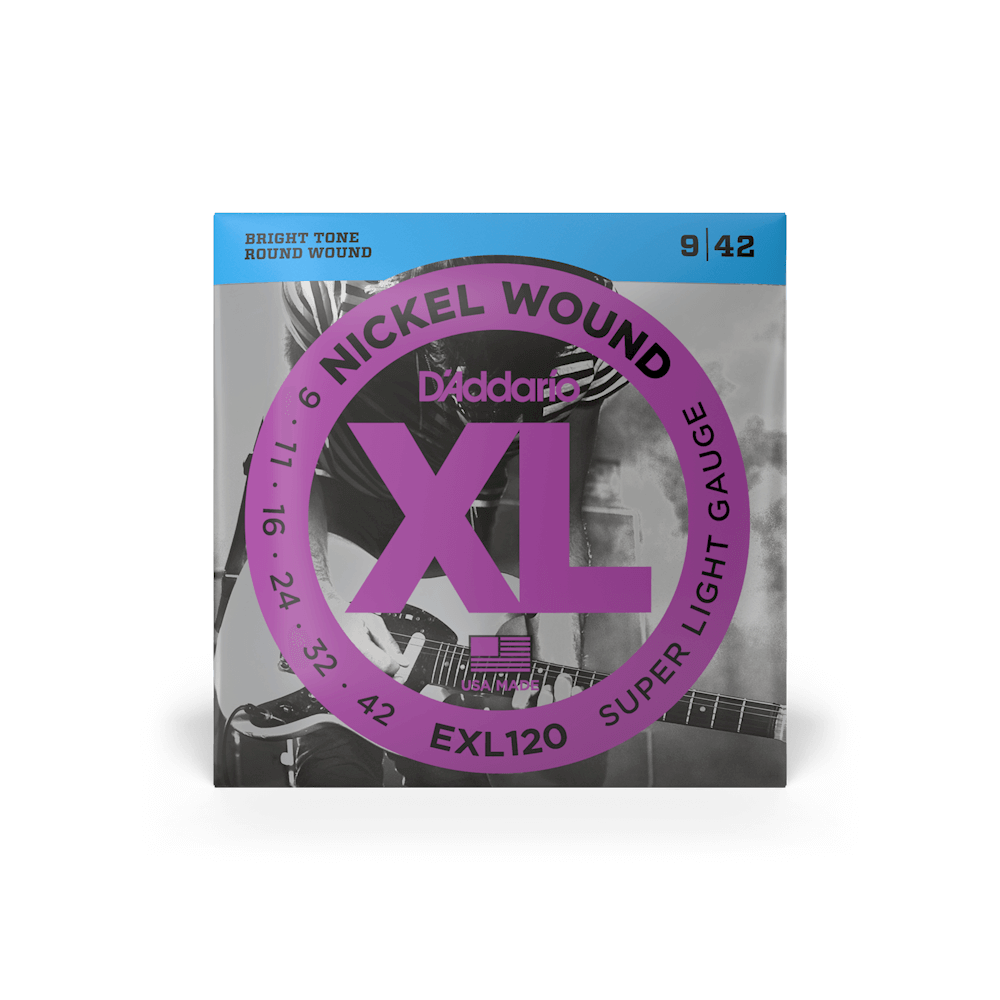 D'Addario EXL120 XL Nickel Wound Electric Guitar Strings - .009-.042 Super Light