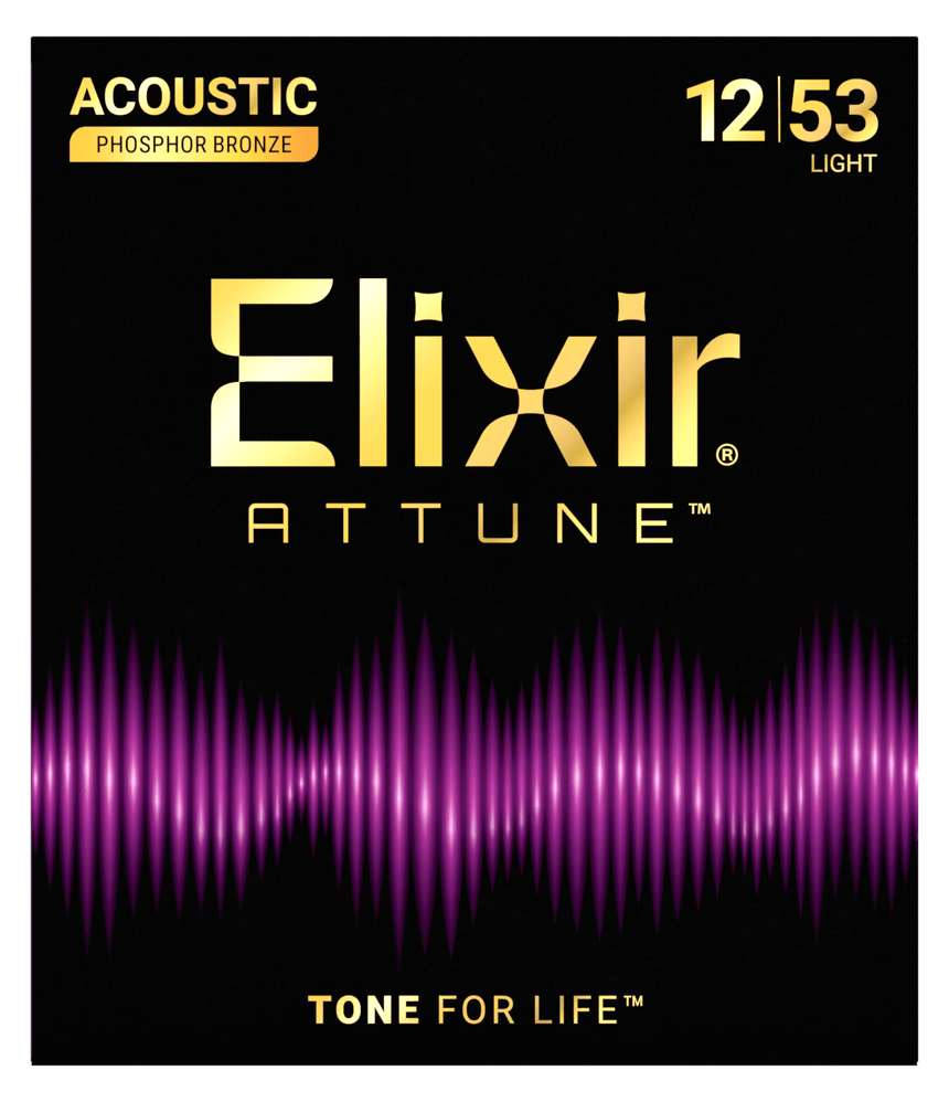Elixir Strings 21052 Attune Phosphor Bronze Acoustic Guitar Strings - .012-.053 Light