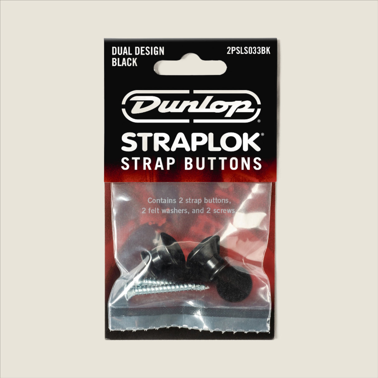 Dunlop Straplok® Dual Design Strap Button Set - Black