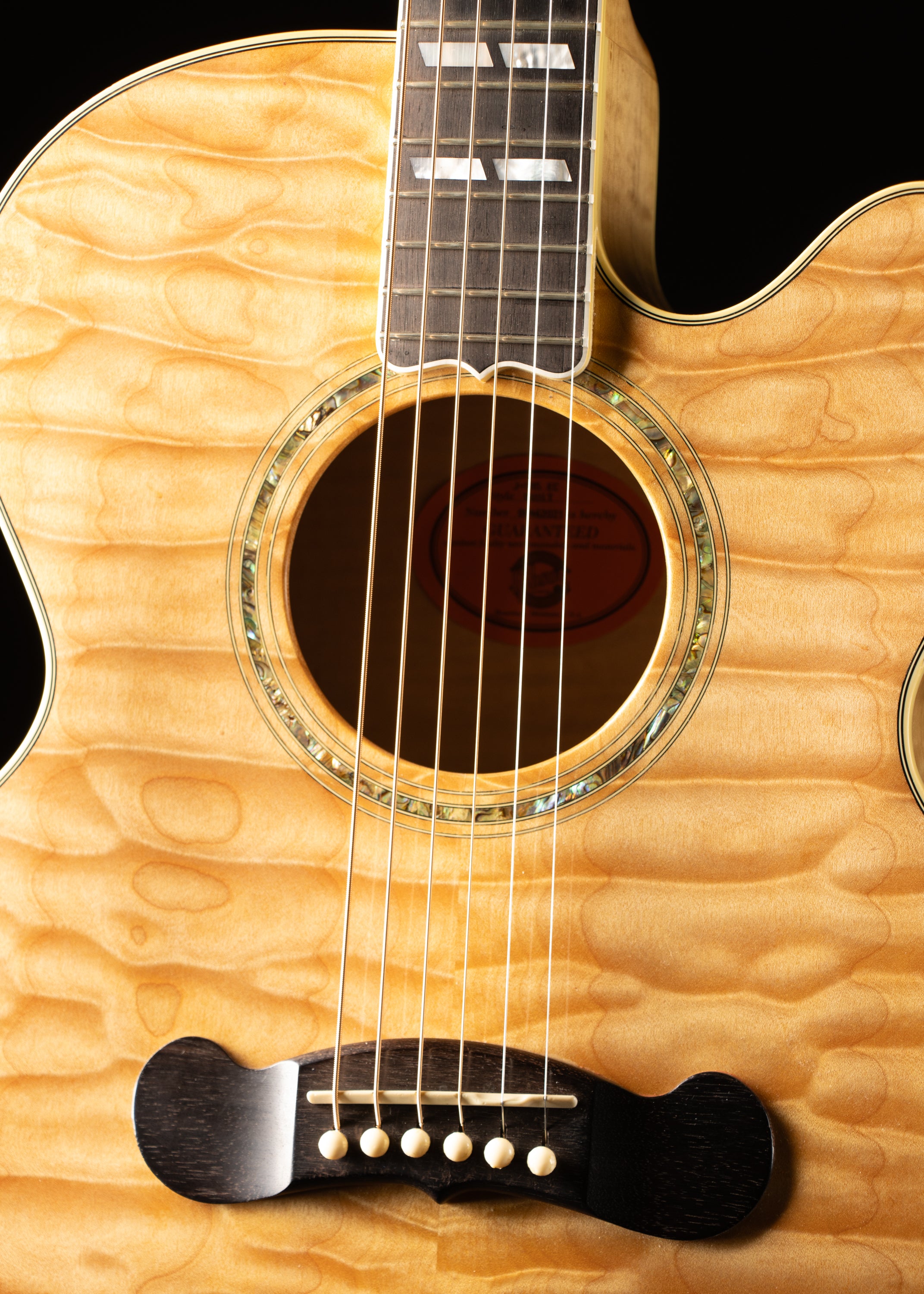 2002 Gibson J-185EC Quilt Natural – Music City Vintage Guitars