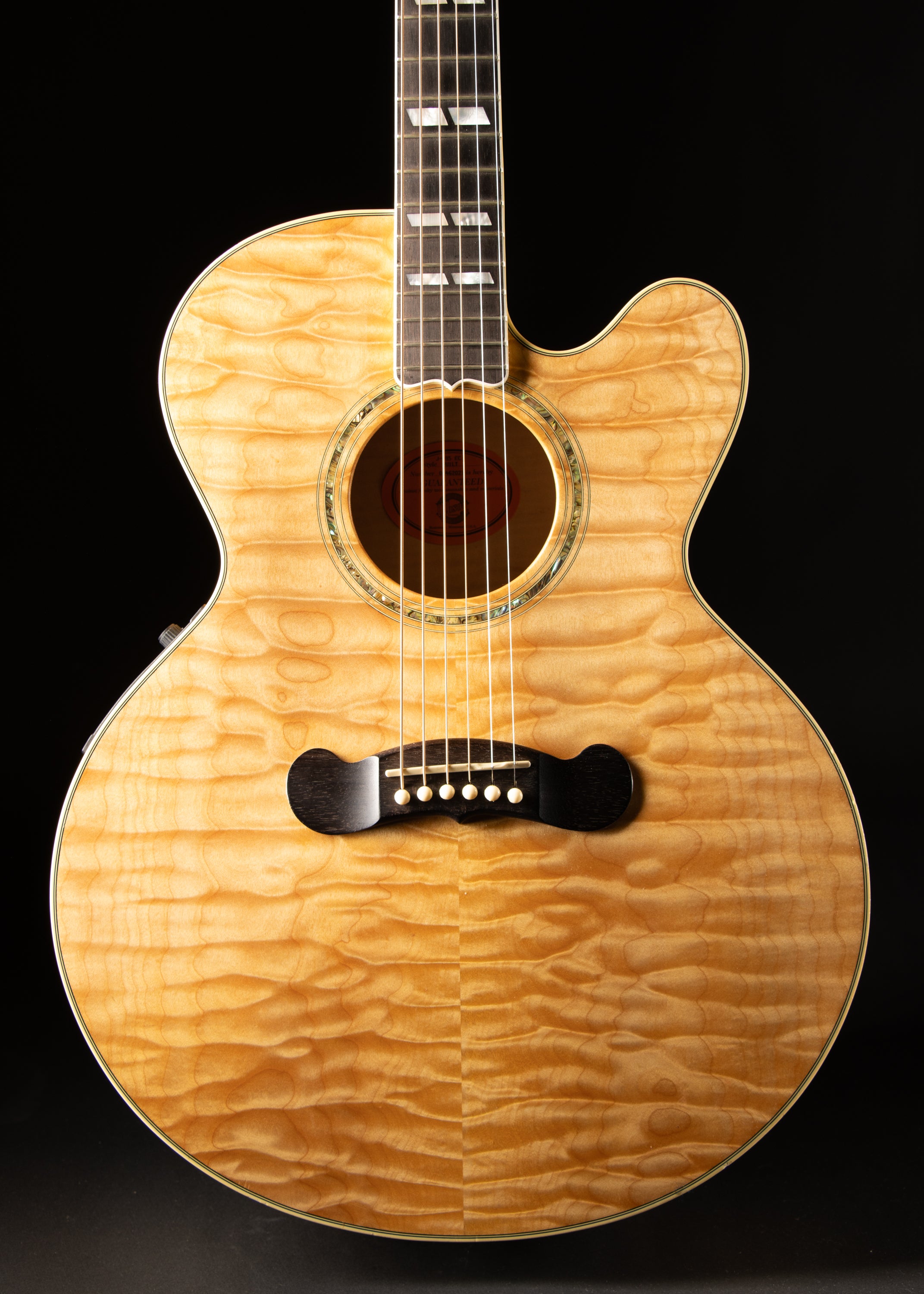 2002 Gibson J-185EC Quilt Natural – Music City Vintage Guitars