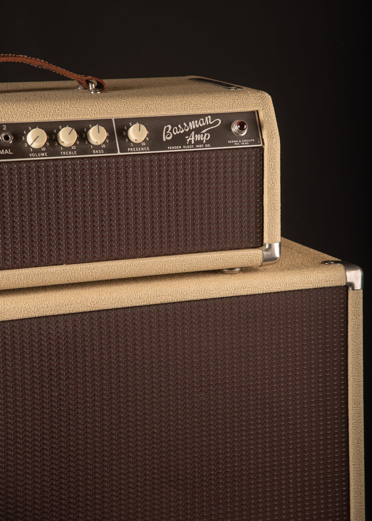 1962 Fender Bassman 6G6-A 2x12 Piggy Back Head & Cab Cream