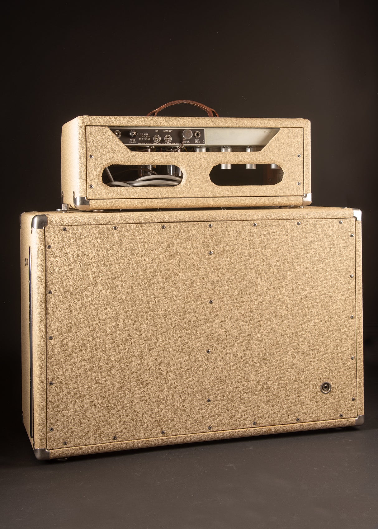 1962 Fender Bassman 6G6-A 2x12 Piggy Back Head & Cab Cream