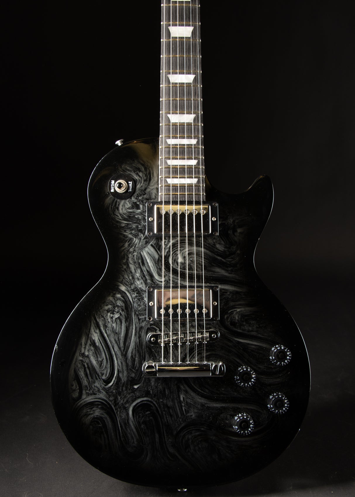 2011 Gibson Les Paul Studio Black Silver Swirl