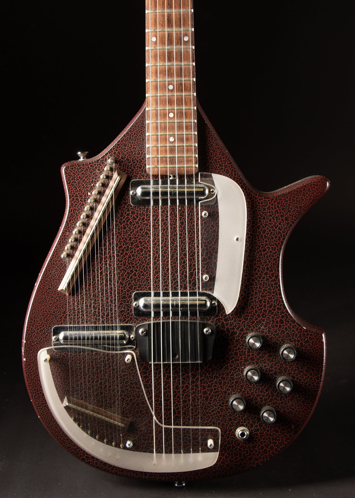 Jerry Jones Sitar Red/Black Crackle