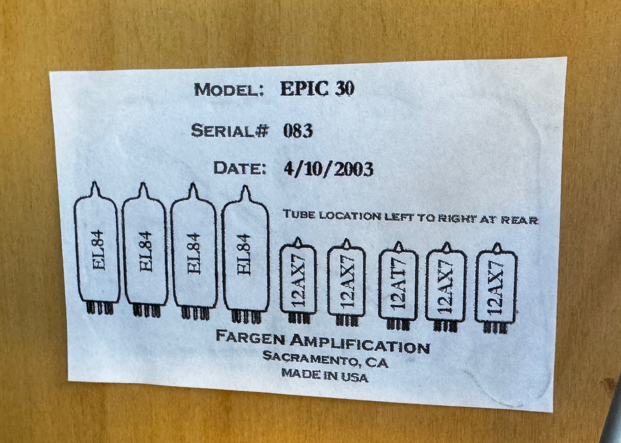 2003 Fargen Epic 30 2x12