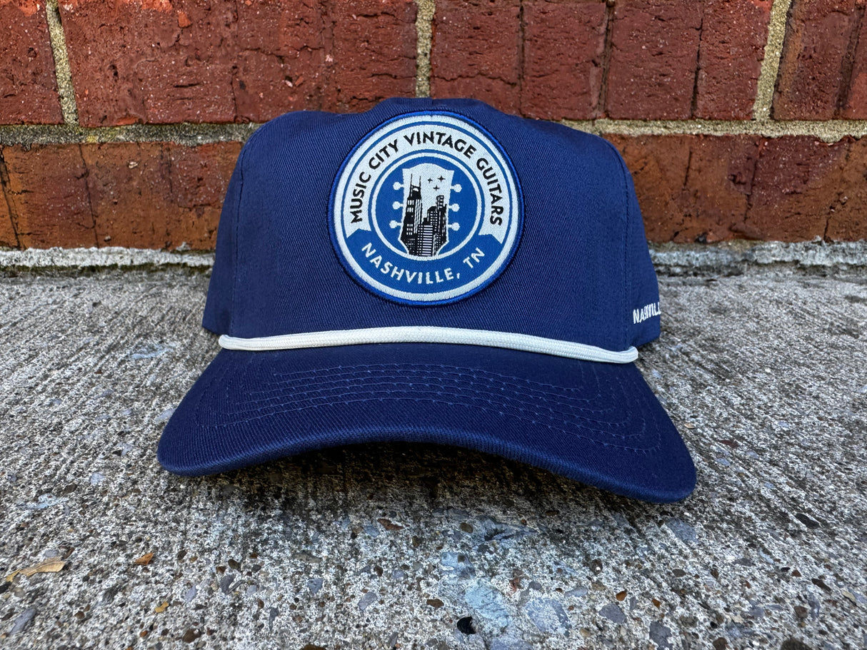 Music City Vintage Guitars Rope Hat Navy and White
