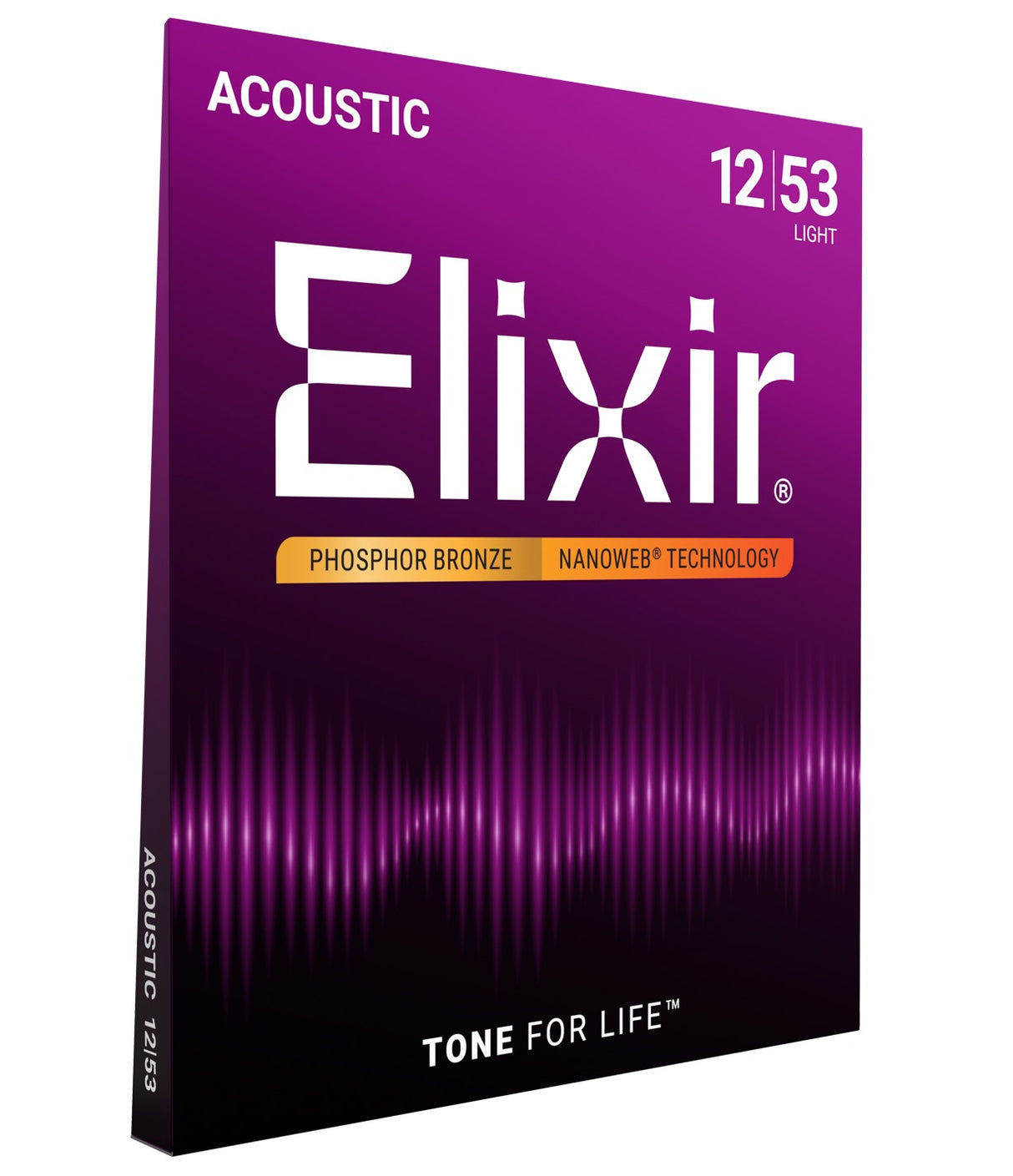 Elixir Strings 16052 Nanoweb Phosphor Bronze Acoustic Guitar Strings - .012-.053 Light