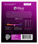 Elixir Strings 16052 Nanoweb Phosphor Bronze Acoustic Guitar Strings - .012-.053 Light