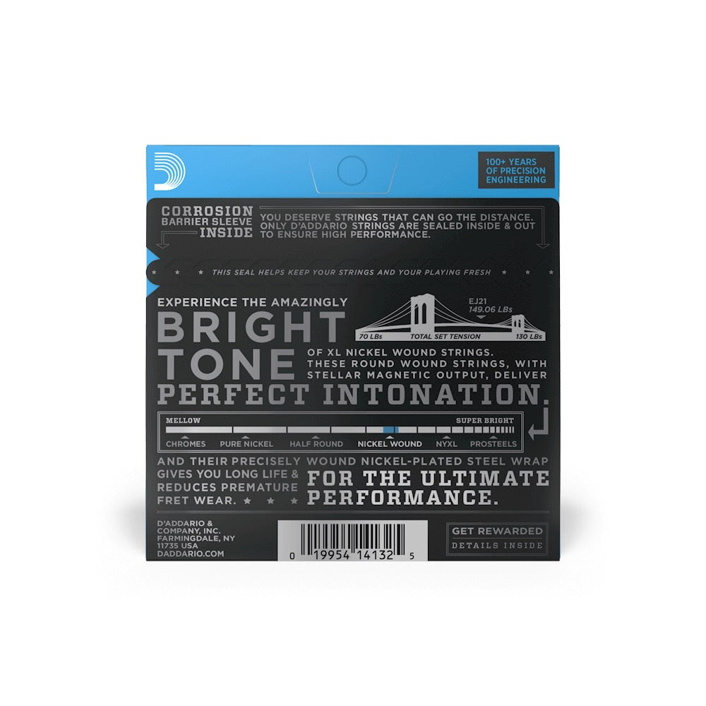D'Addario EJ21 XL Nickel Wound Electric Guitar Strings - .012-.052 Jazz Medium Wound 3rd