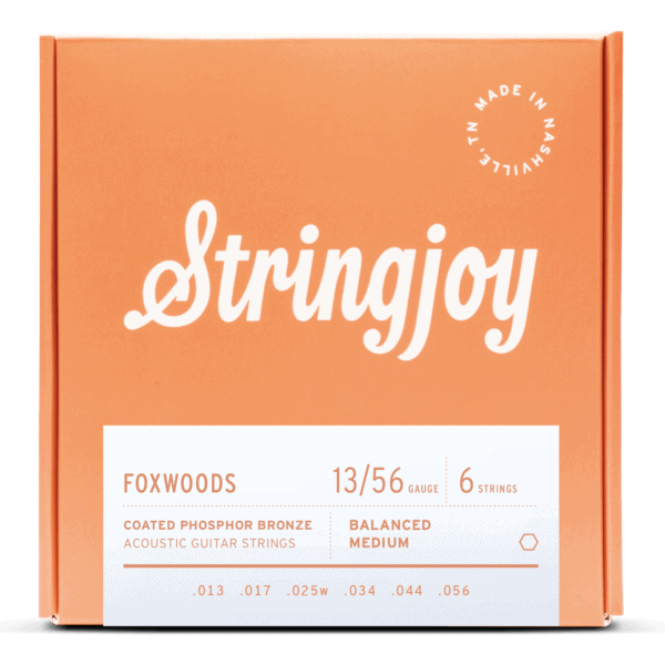 Stringjoy Foxwoods Medium Gauge (13-56) Coated Phosphor Bronze Acoustic Guitar Strings