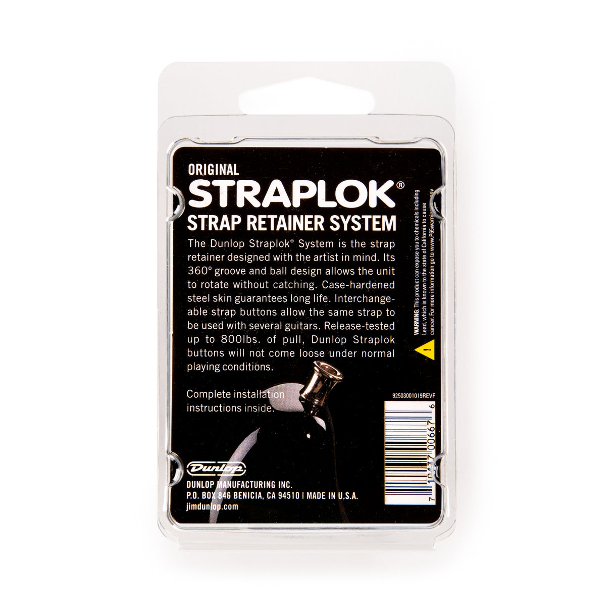 Dunlop Straplok® Strap Retainers Original - Black Oxide