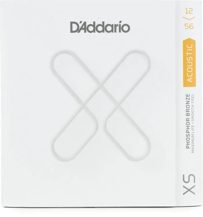 D'Addario XSAPB1256 Phosphor Bronze Coated Acoustic Guitar Strings - .012-.056 Light Top/Medium Bottom