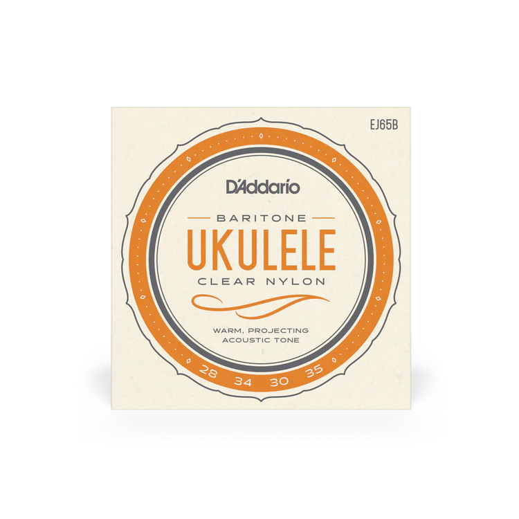 D'Addario EJ65B Baritone Ukulele Strings Clear Nylon