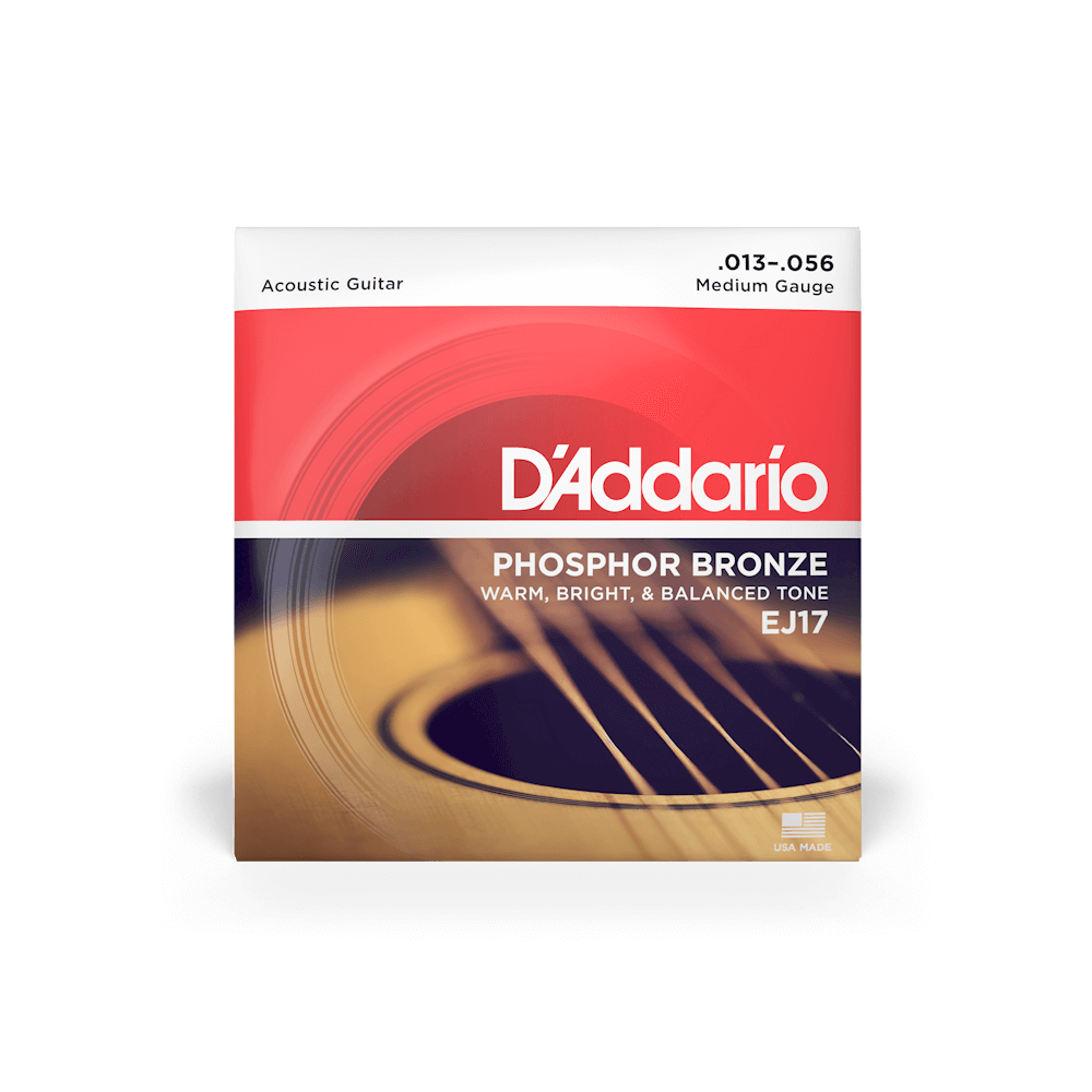 D'Addario EJ17 Phosphor Bronze Acoustic Guitar Strings - .013-.056 Medium