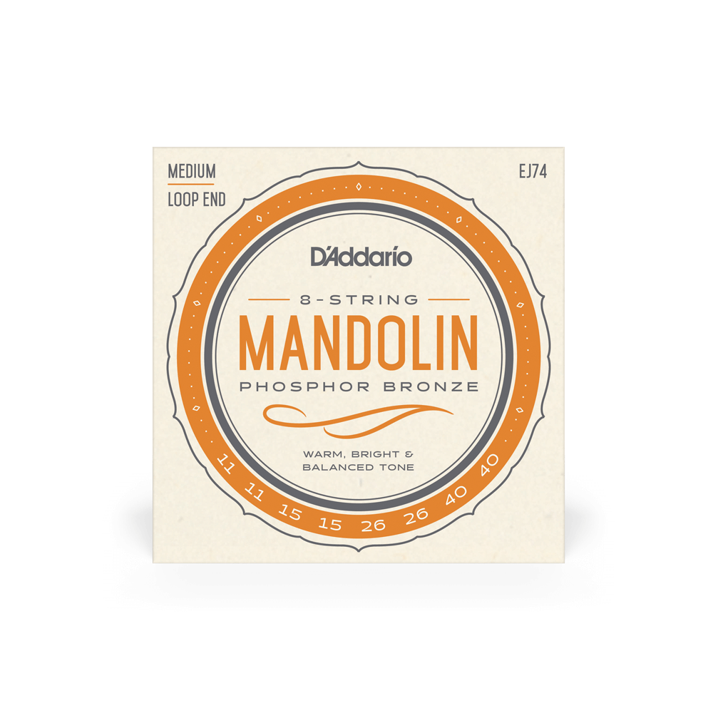 D'Addario EJ74 Phosphor Bronze Loop End Mandolin Strings - .011-.040 Medium